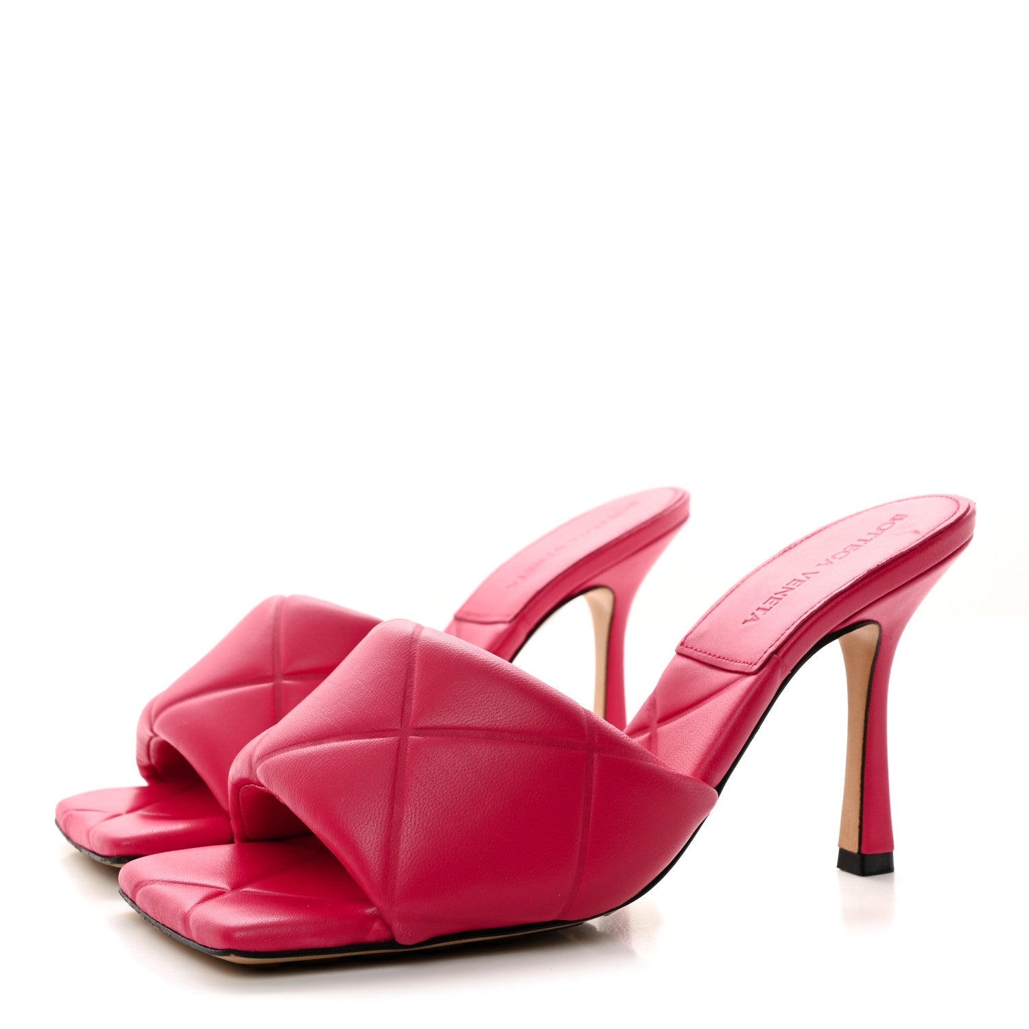 Bottega Veneta Nappa Quilted Rubber Lido Mule Sandals 37 Lollipop 3 of 7