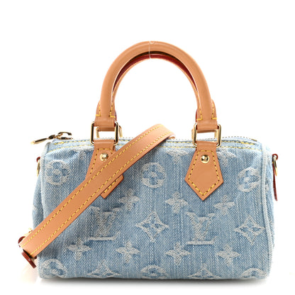 Louis Vuitton Monogram Denim Nano Speedy Sky Blue 1 of 9