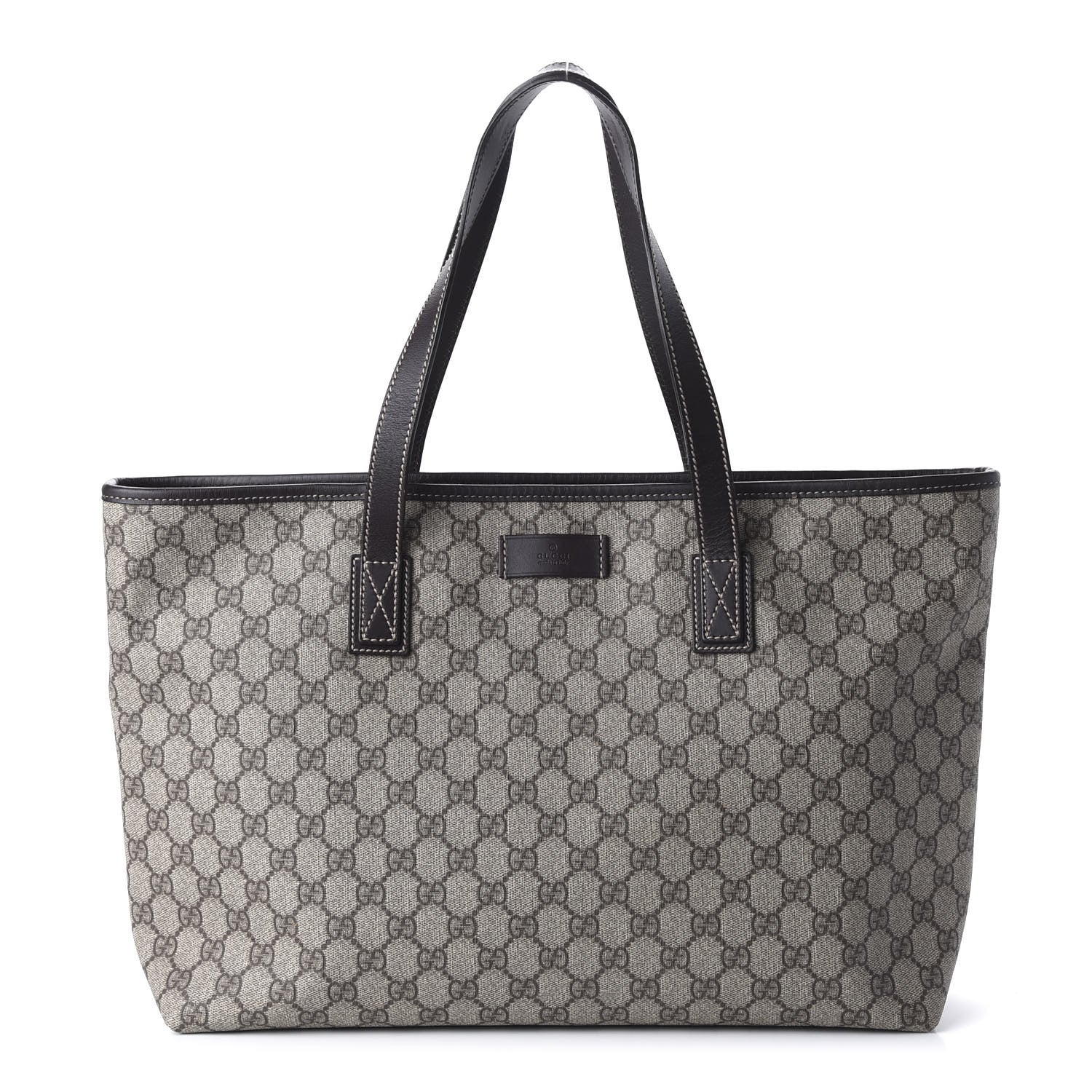 Gucci GG Supreme Monogram Medium Zippered Shopping Tote Dark Brown 1 of 10