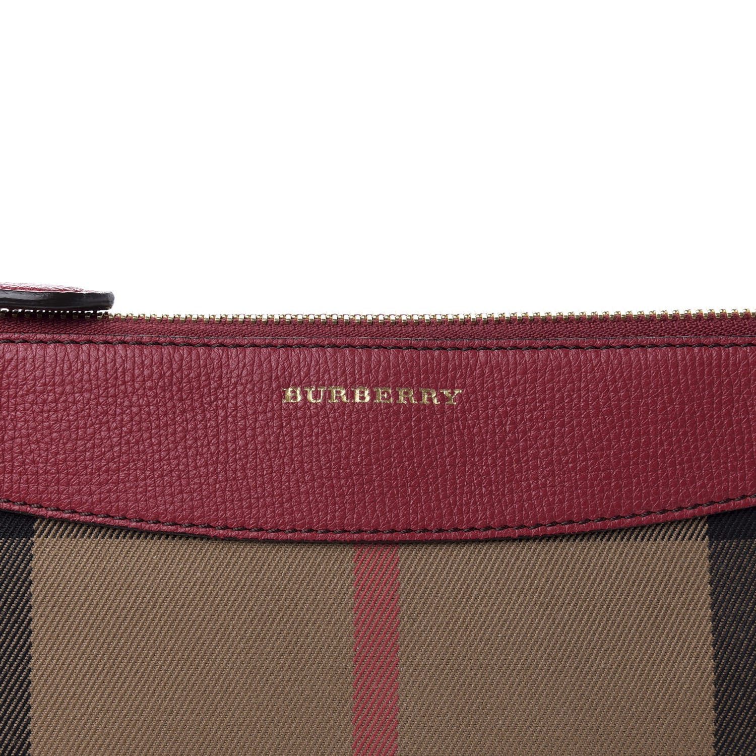 Burberry House Check Derby Peyton Crossbody Clutch Bag Russet Red 11 of 11