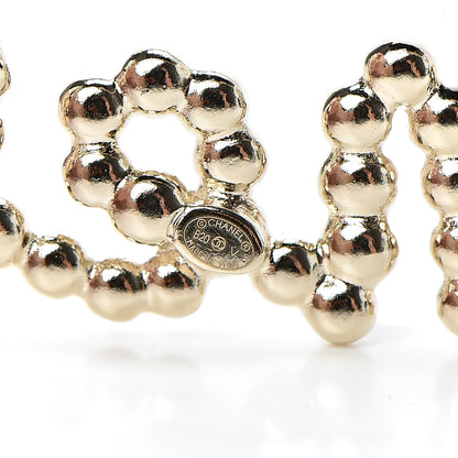 Chanel Metal Glass Swirling Pearls Brooch Pin Gold 3 of 4
