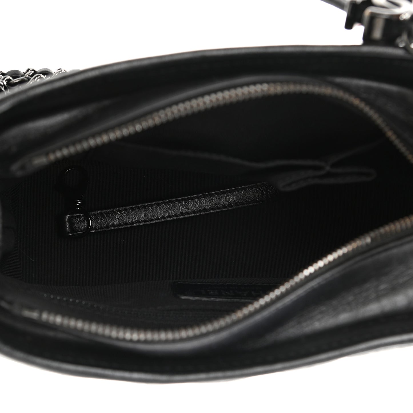 Aged Calfskin Chevron Quilted Small Gabrielle Hobo So Black