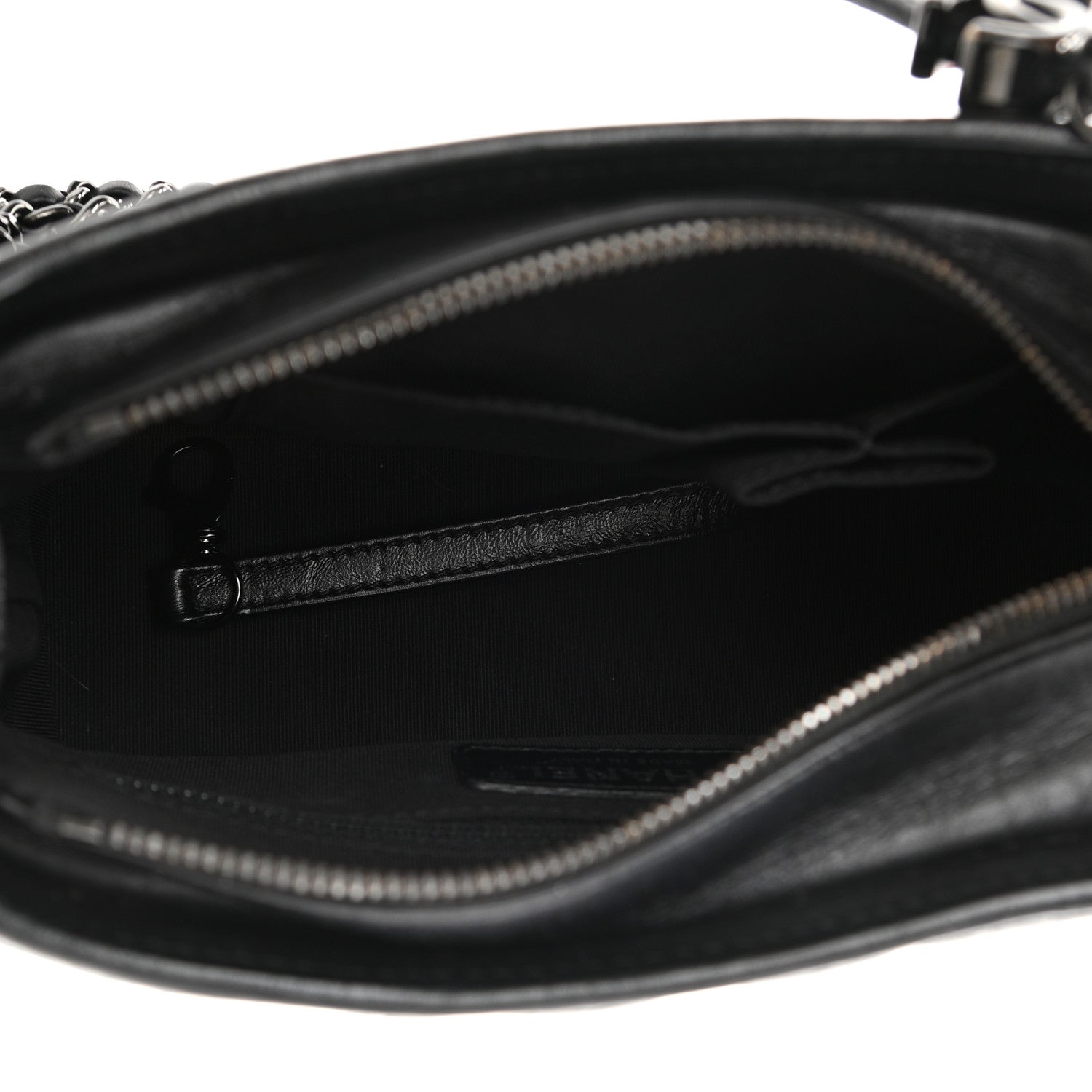 Chanel Aged Calfskin Chevron Quilted Small Gabrielle Hobo So Black 5 of 10