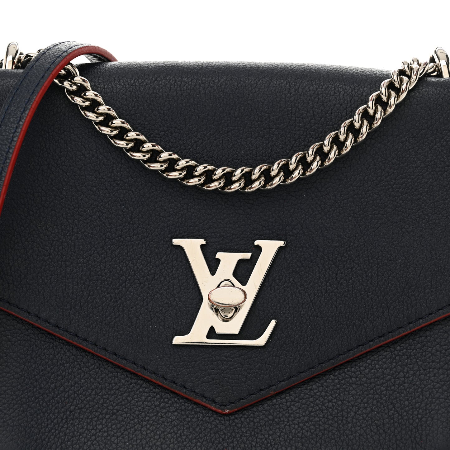 Soft Calfskin Mylockme Chain Bag BB Marine Rouge