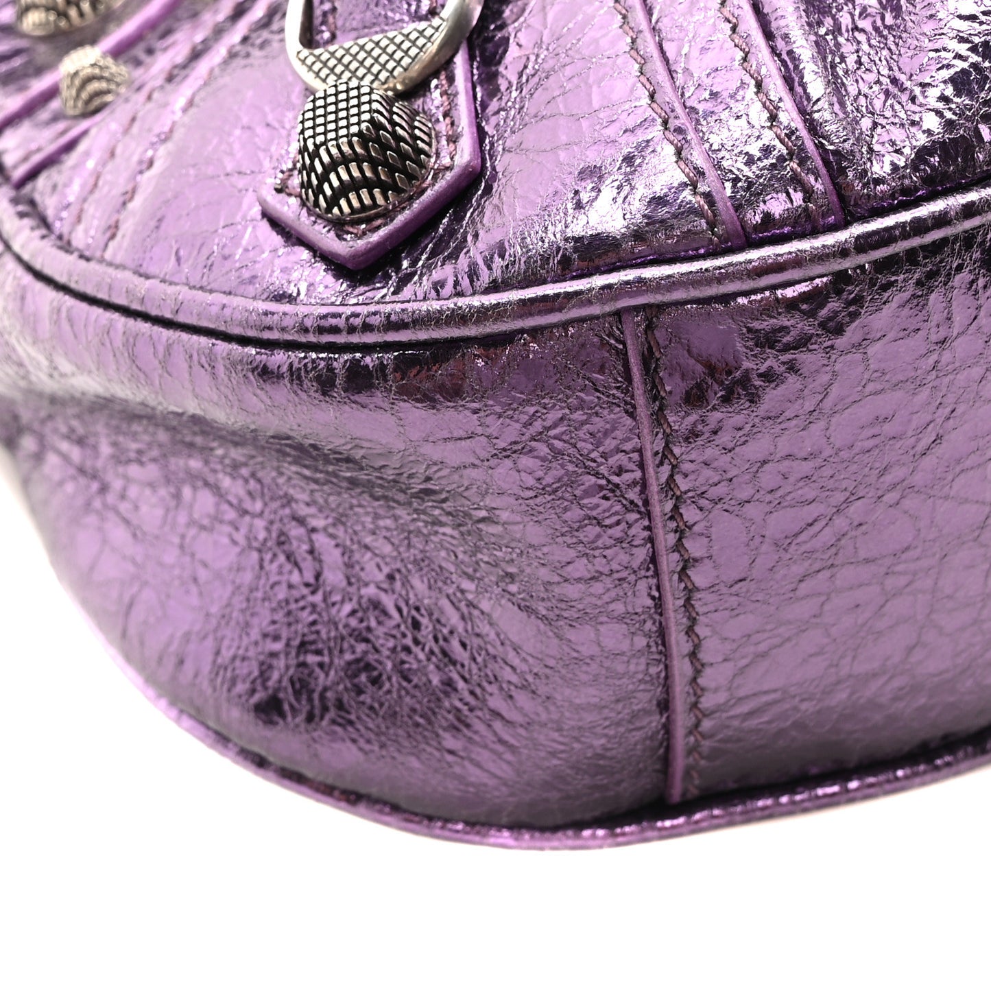 Metallic Agneau Arena Le Cagole Shoulder Bag XS Met Mauve