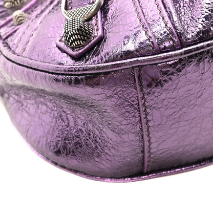 Balenciaga Metallic Agneau Arena Le Cagole Shoulder Bag XS Met Mauve 9 of 10