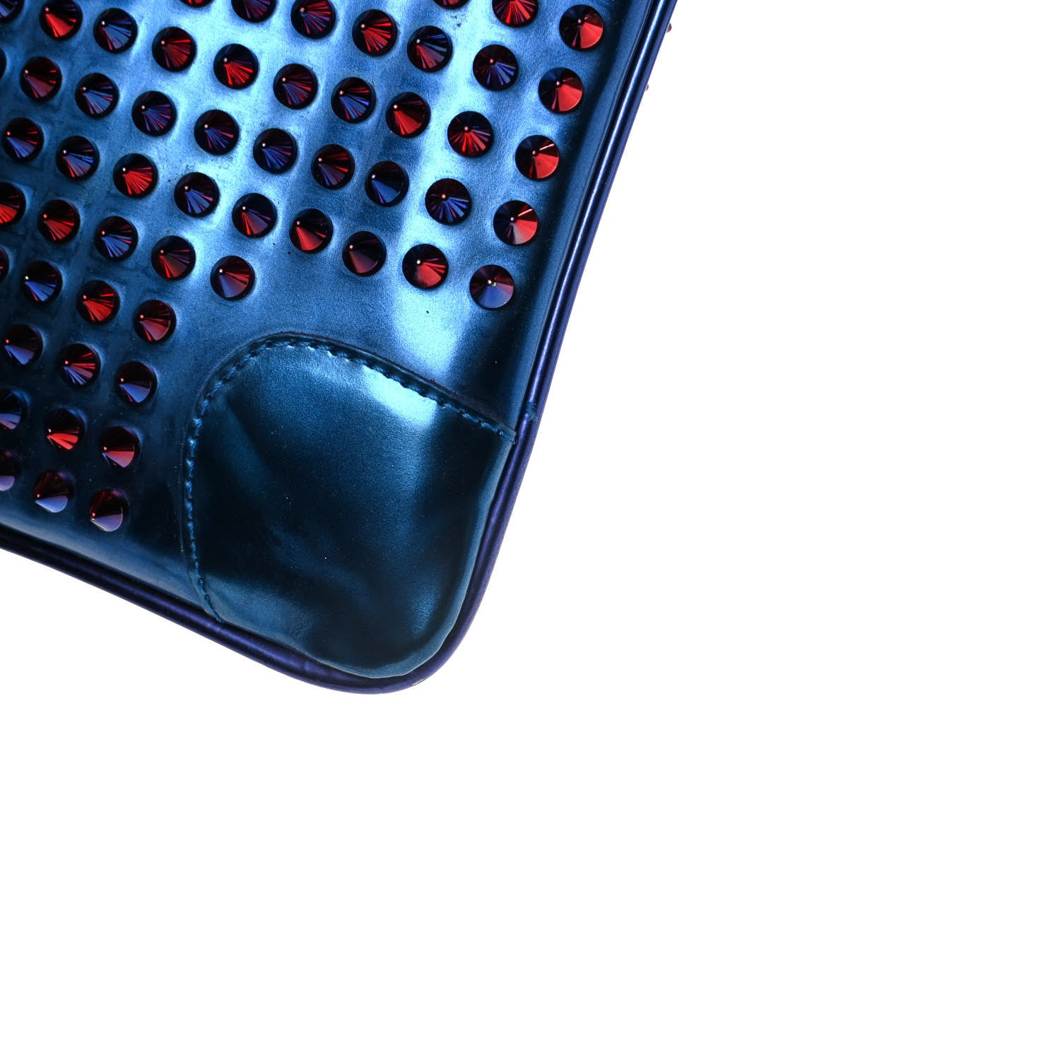 Christian Louboutin Patent Scarabe Spikes Loubiposh Chain Clutch Rose Digitale 10 of 20