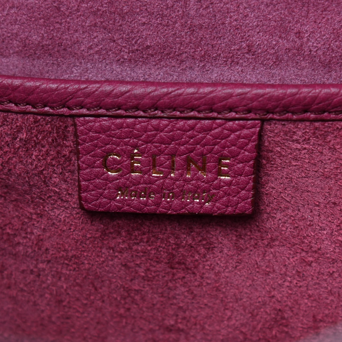 Drummed Calfskin Nano Luggage Plum