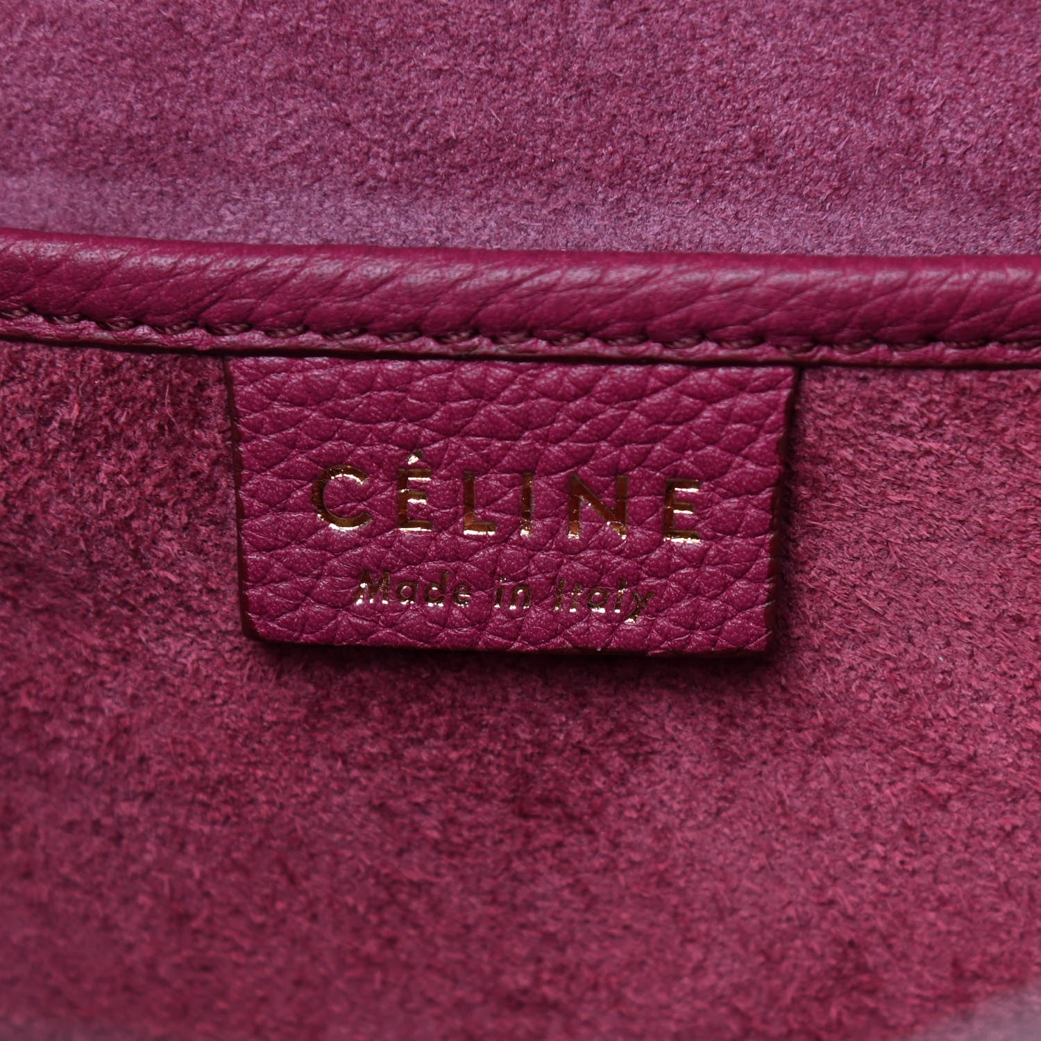 Celine Drummed Calfskin Nano Luggage Plum 6 of 9
