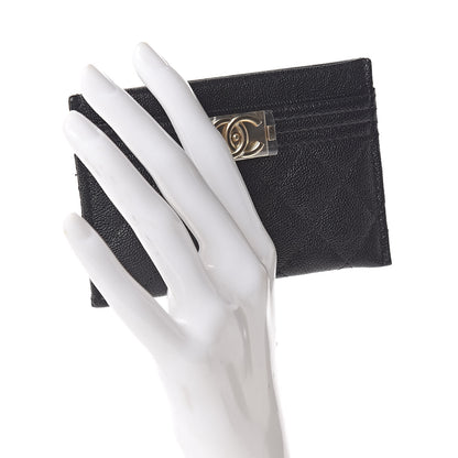 Chanel Caviar Quilted Boy Card Holder Black 2 of 9