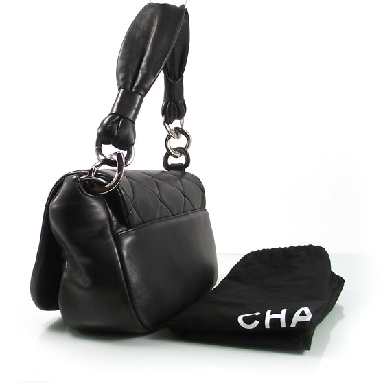 Lambskin Quilted Flap Black