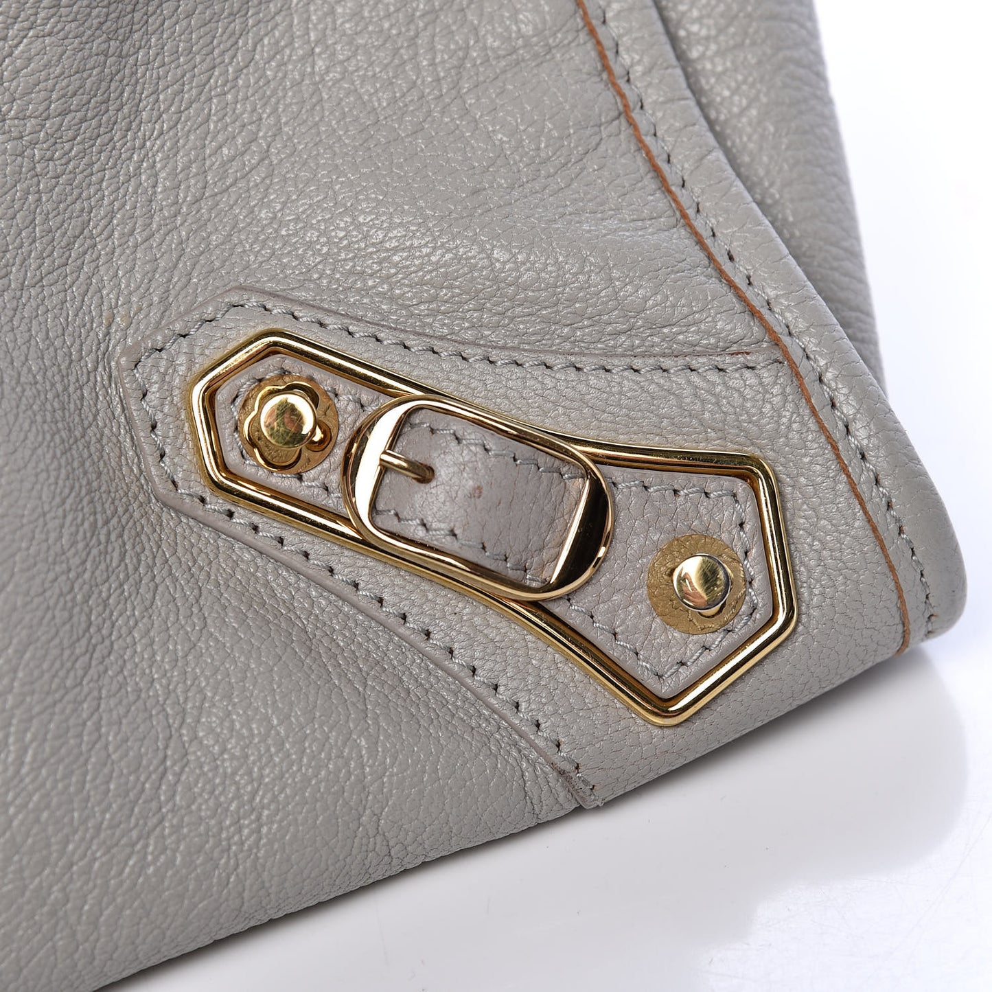 Chevre Gold Metallic Edge Hardware City Gris Glace