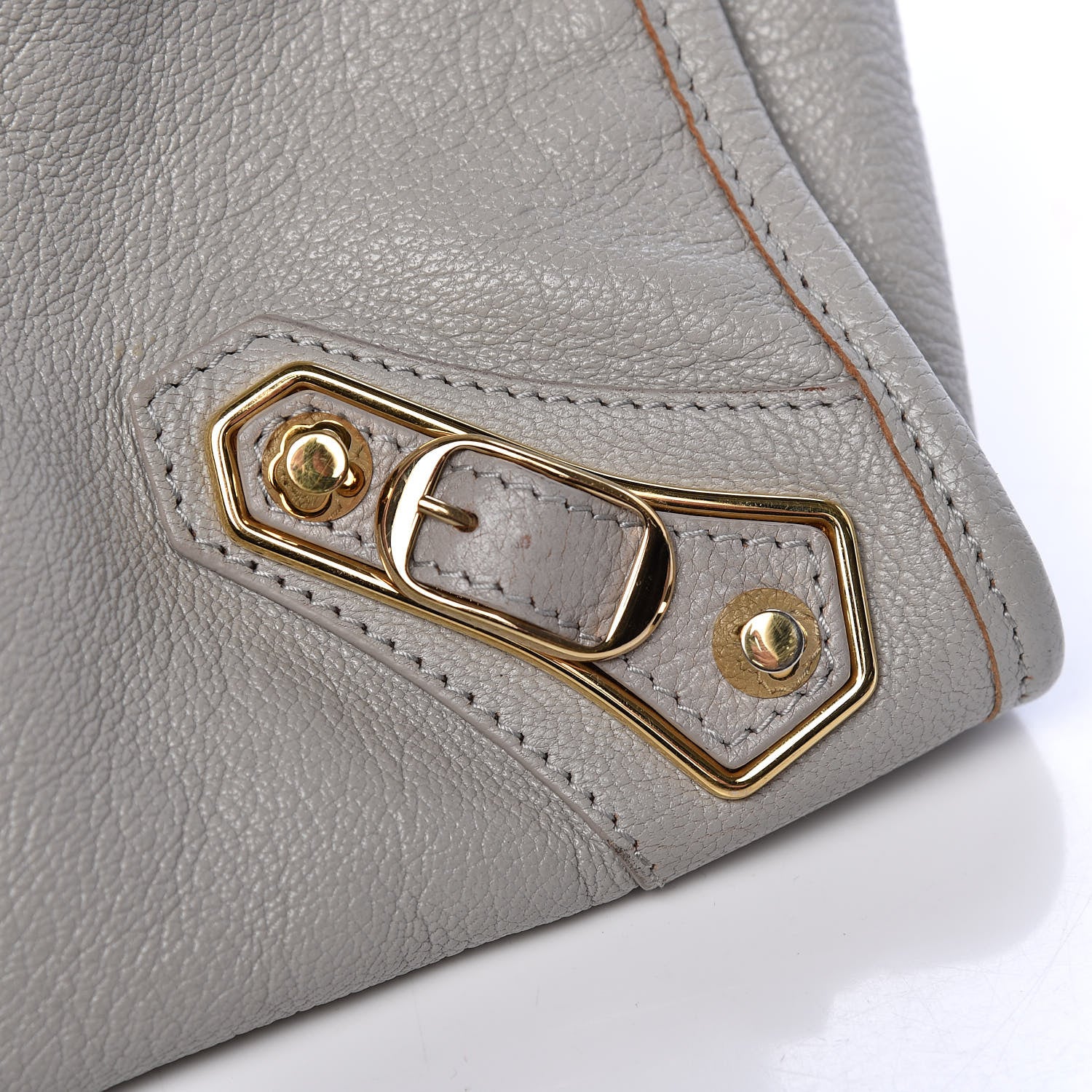 Balenciaga Chevre Gold Metallic Edge Hardware City Gris Glace 14 of 15