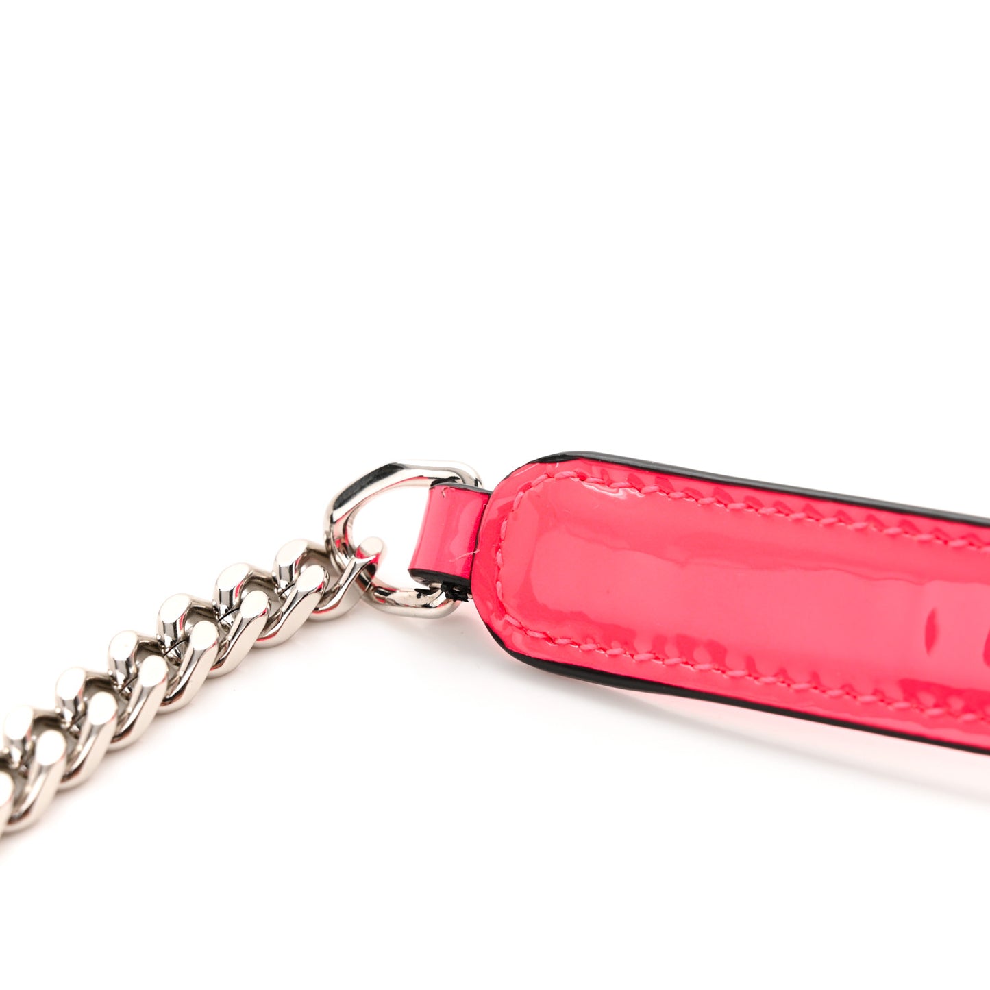 Patent Calfskin Matelasse Monogram Vicky Chain Wallet Neon Pink