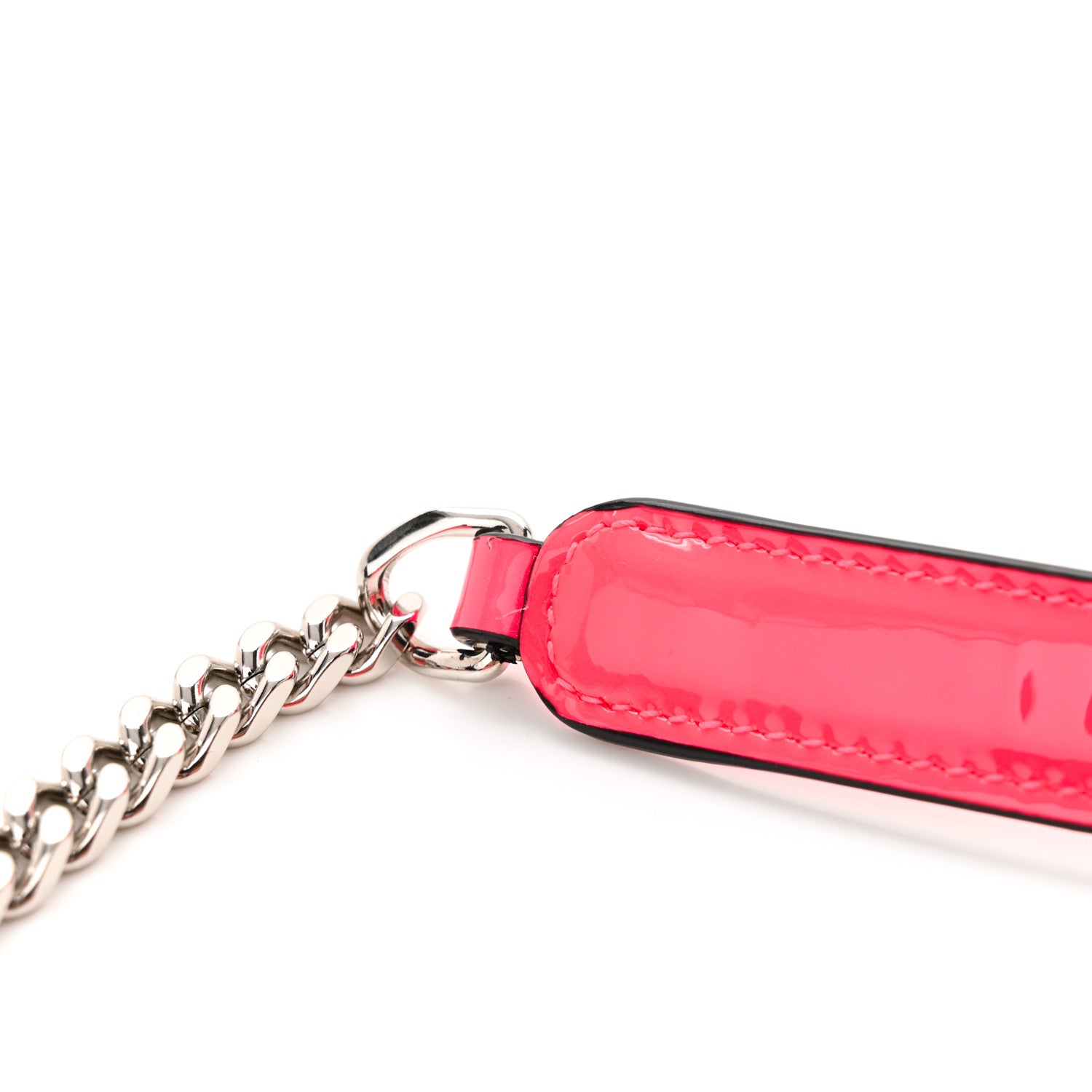 Saint Laurent Patent Calfskin Matelasse Monogram Vicky Chain Wallet Neon Pink 11 of 11