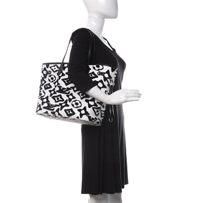 Louis Vuitton X UF Tufted Monogram Neverfull MM Black White 2 of 10