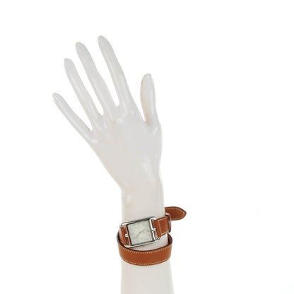 Hermes Stainless Steel Barenia 29mm Cape Cod Double Tour Quartz Watch Fauve 3 of 10