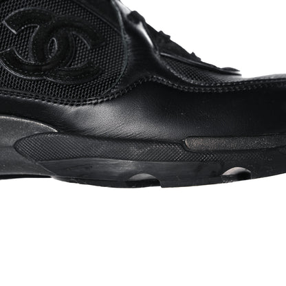 Chanel Toile Suede Calfskin CC Sneakers 39 Black 7 of 9