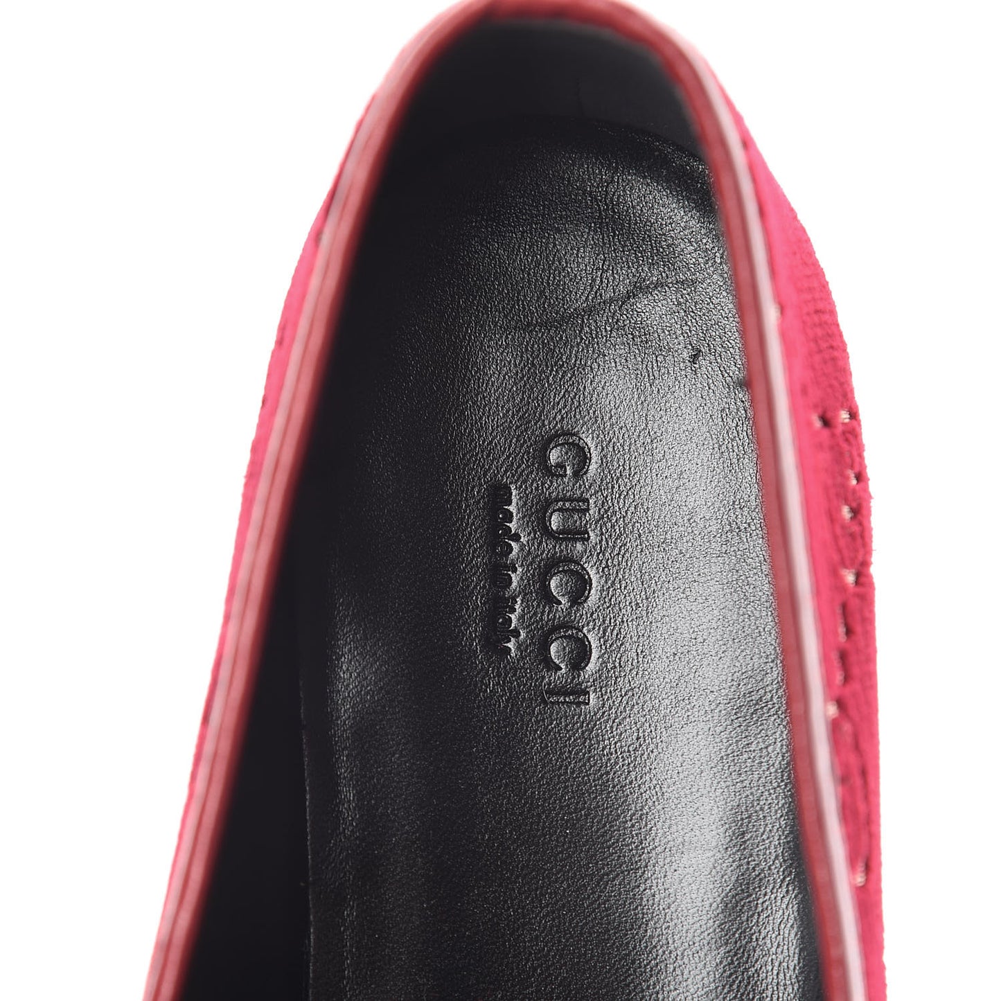 Velvet Malaga Kid GG Monogram Horsebit Womens Jordaan Loafers 38.5 Red Cipria Romantic Cerise