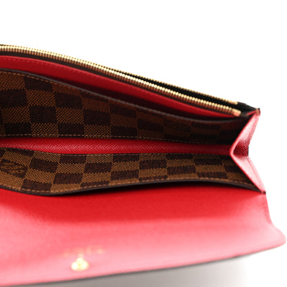 Louis Vuitton Damier Ebene Emilie Wallet Red 5 of 7