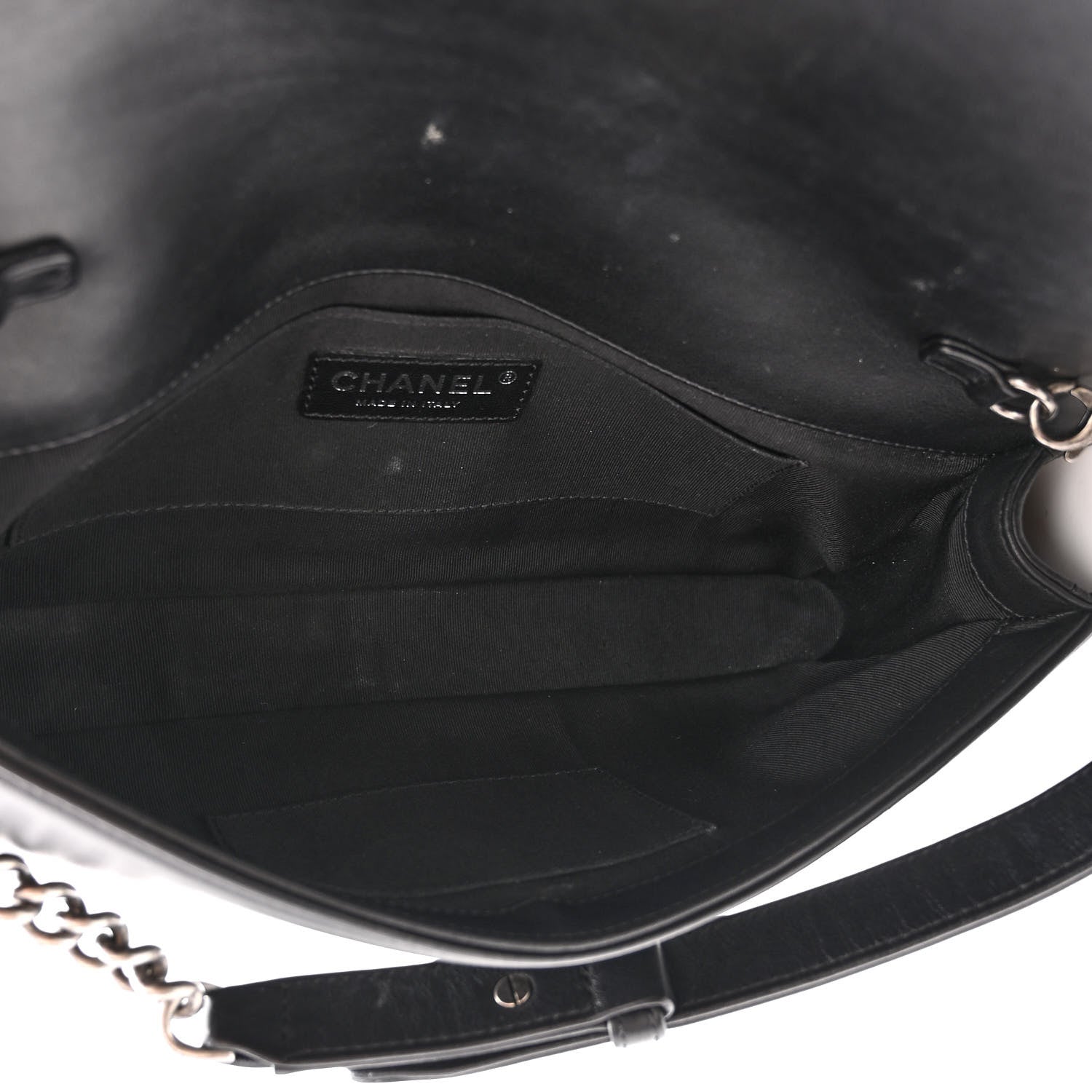 Chanel Calfskin Chevron Quilted Boy Convertible Clutch Flap Black 5 of 11