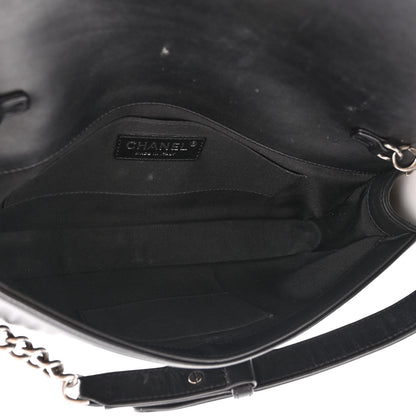 Chanel Calfskin Chevron Quilted Boy Convertible Clutch Flap Black 5 of 11
