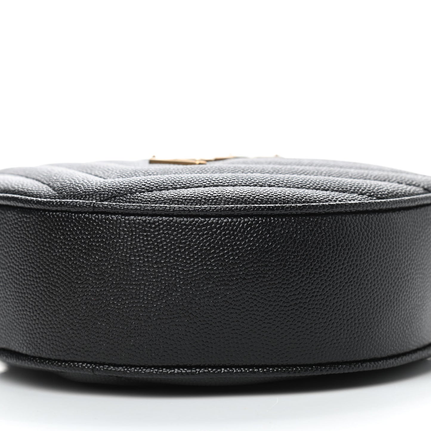 Grain De Poudre Matelasse Chevron Quilted Round Vinyle Camera Bag Black