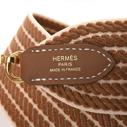 Hermes Toile Swift 50mm Sangle Cordage Shoulder Strap Gold 3 of 4