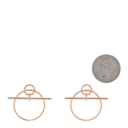 Hermes 18K Rose Gold PM Loop Earrings 2 of 5