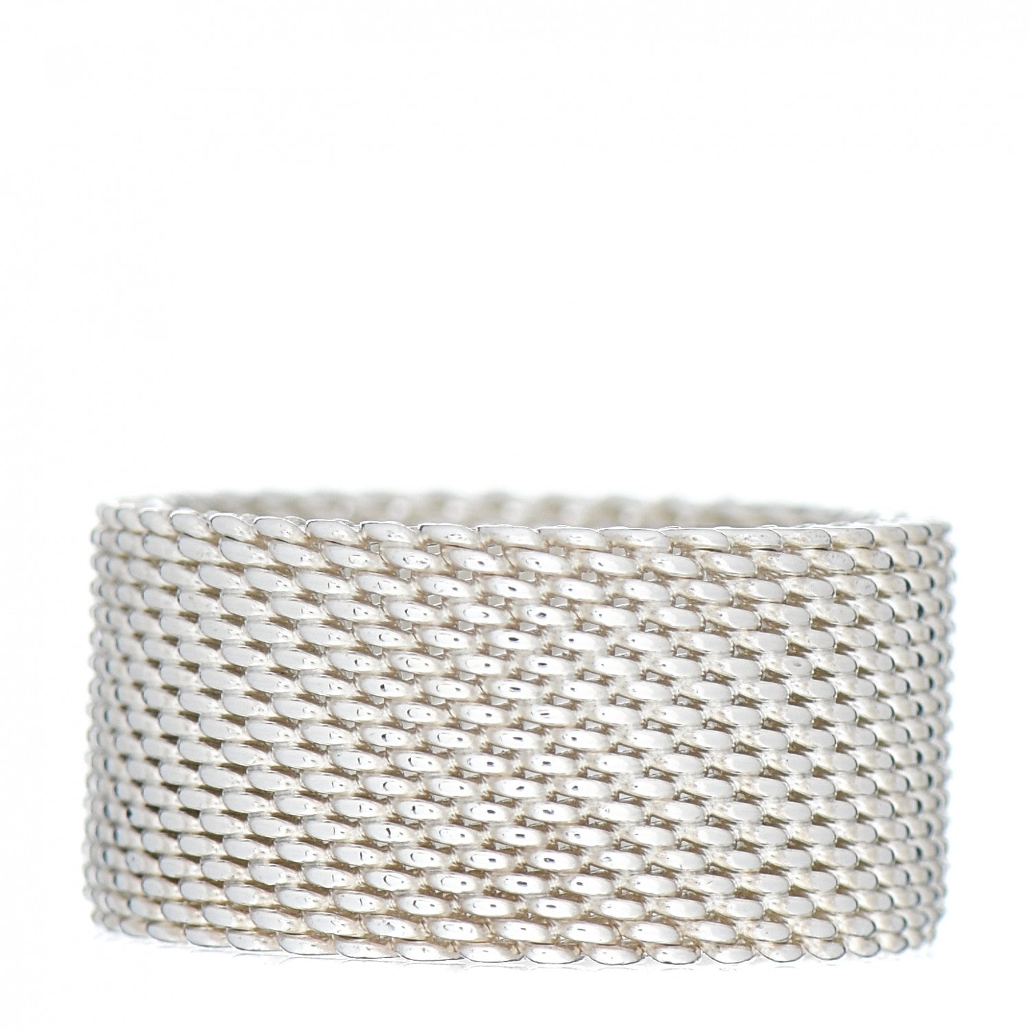 Tiffany Sterling Silver Somerset Mesh Ring 49 4.75 1 of 4