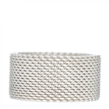 Tiffany Sterling Silver Somerset Mesh Ring 49 4.75 1 of 4