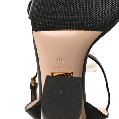 Gucci Lifford Calfskin GG Marmont Ankle Wrap 105mm Sandals 38 Black 6 of 9
