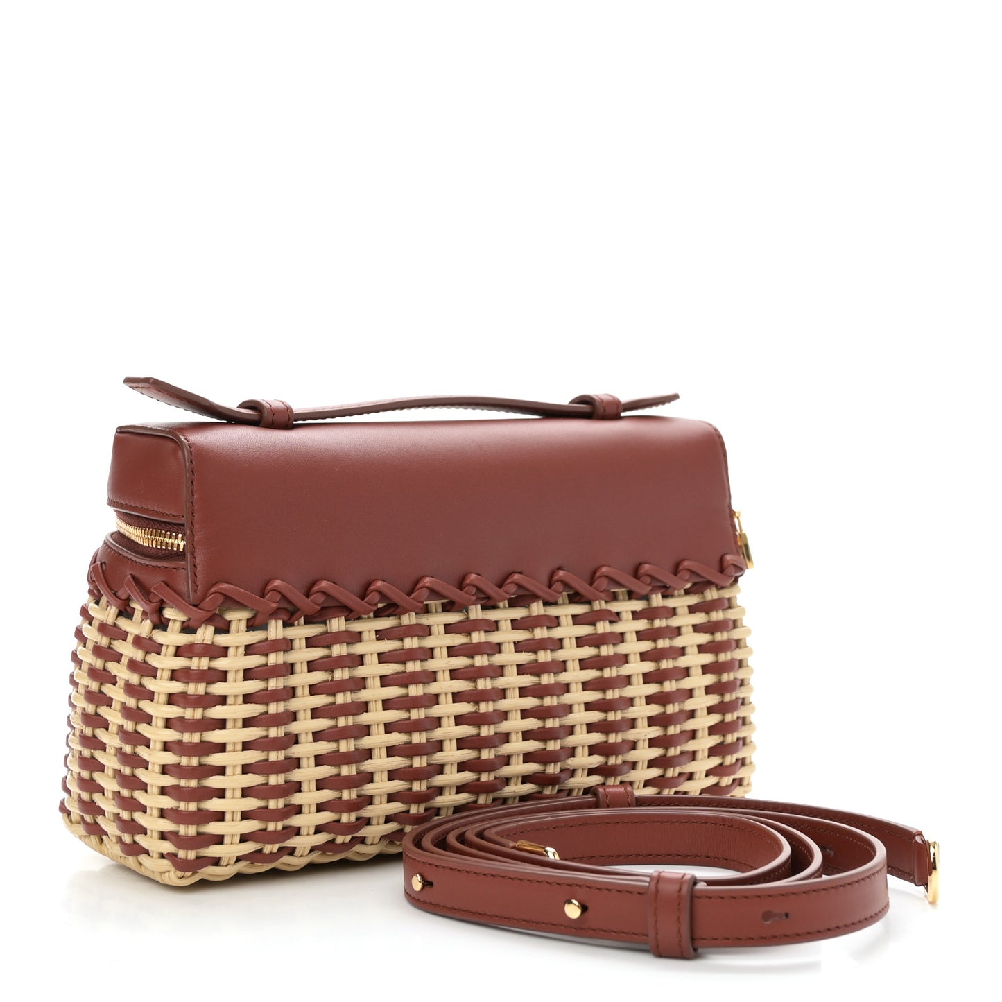 Wicker Calfskin L19 Extra Pocket Pouch Malt Deep Kummel Sun Gold
