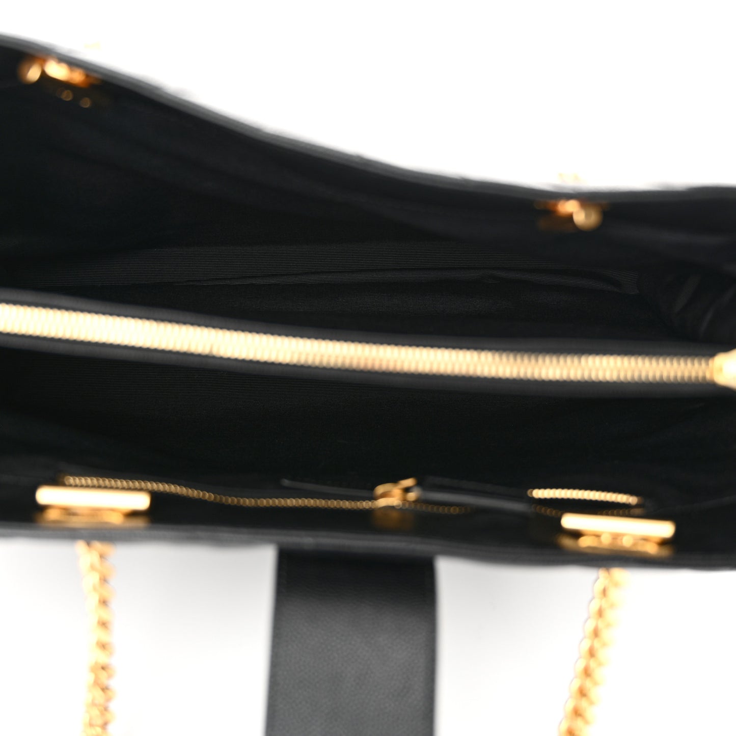 Grain De Poudre Matelasse Chevron Monogram Shopping Bag Black