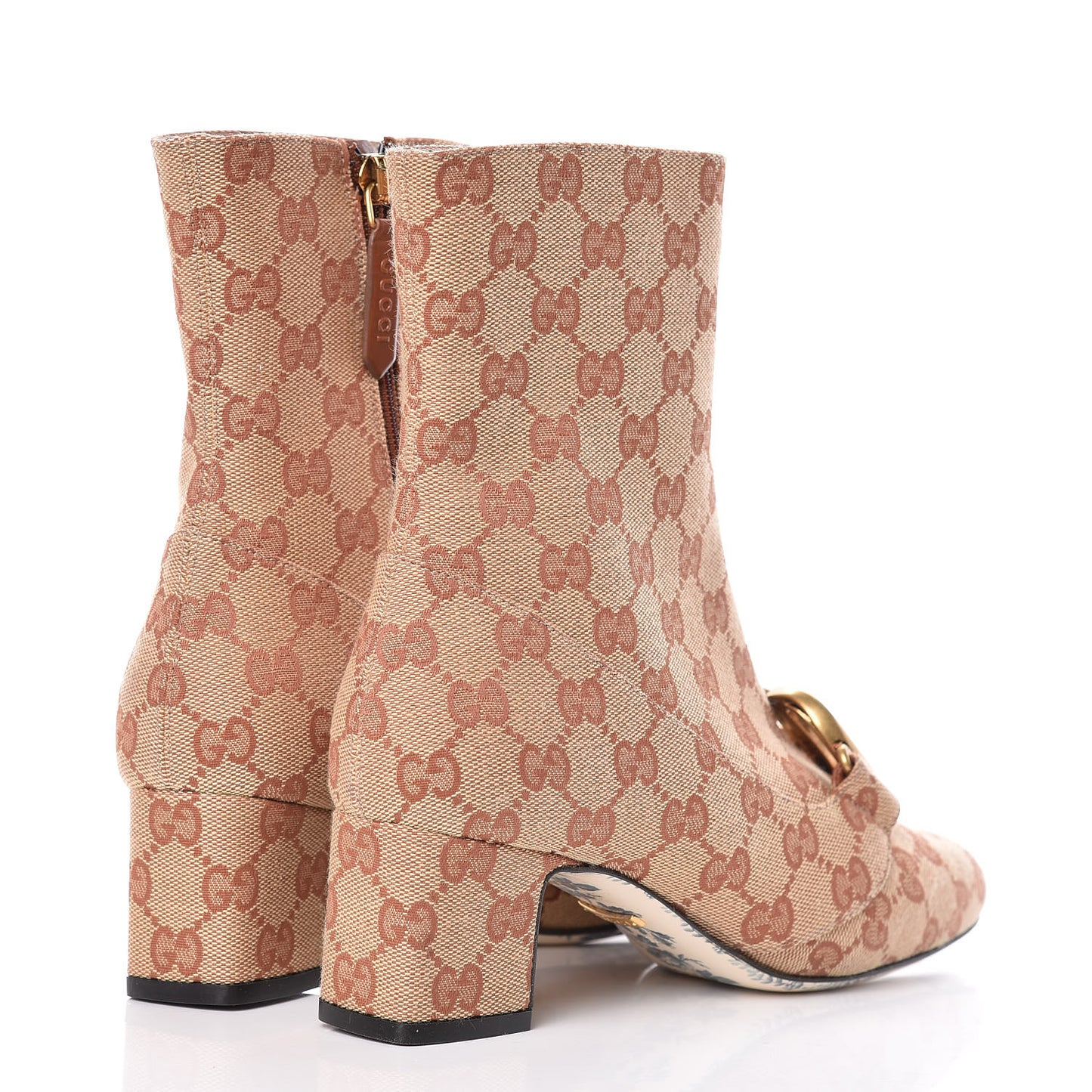 Monogram Malaga Kid GG Victoire 55mm Ankle Boots 36 Beige Ruggine Rust