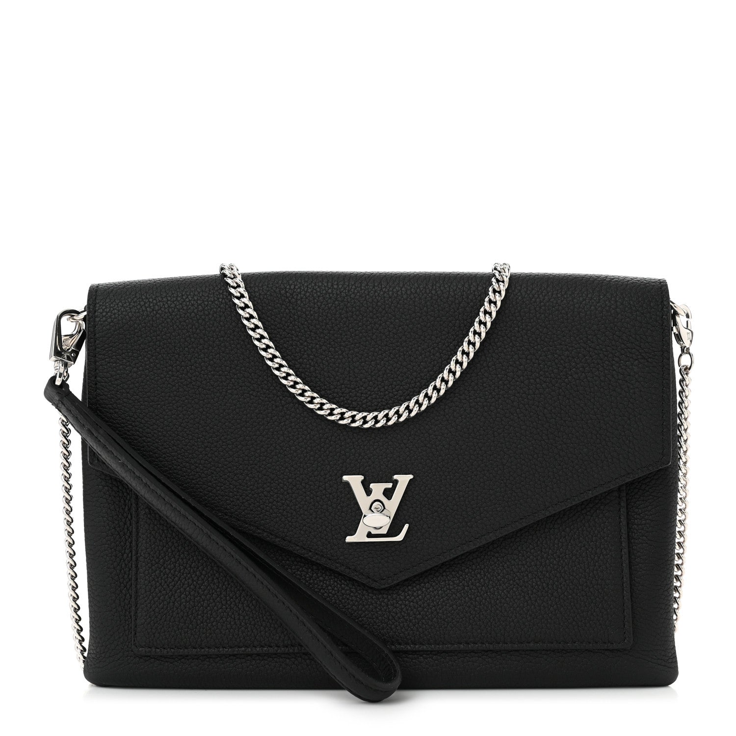 Louis Vuitton Soft Calfskin My Lockme Chain Pochette Black 1 of 8