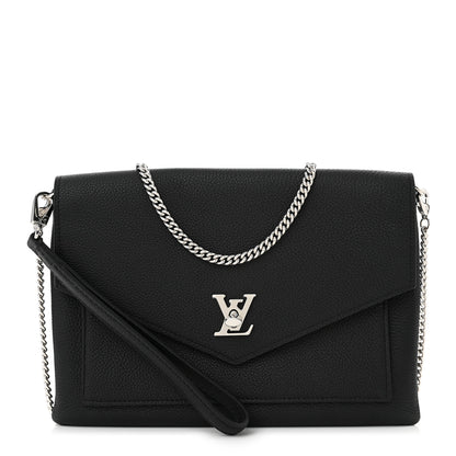 Louis Vuitton Soft Calfskin My Lockme Chain Pochette Black 1 of 8