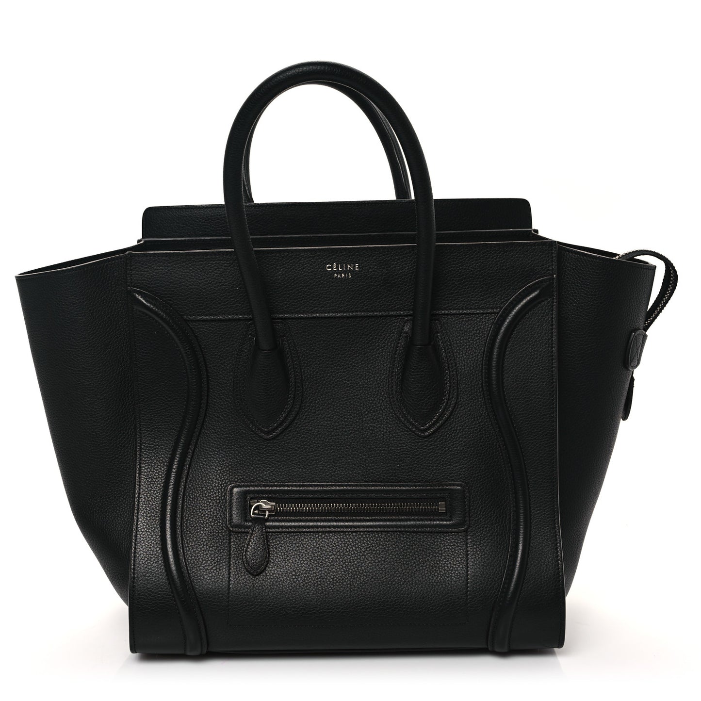 Drummed Calfskin Mini Luggage Black