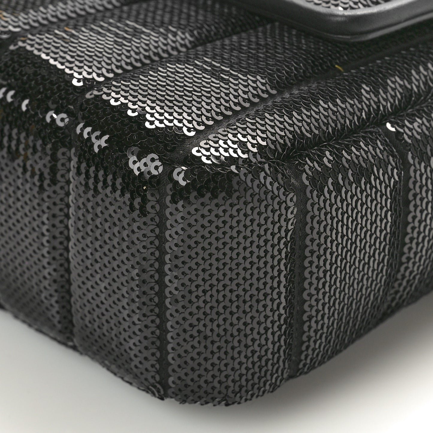 Satin Vitello King Sequin Baguette Black