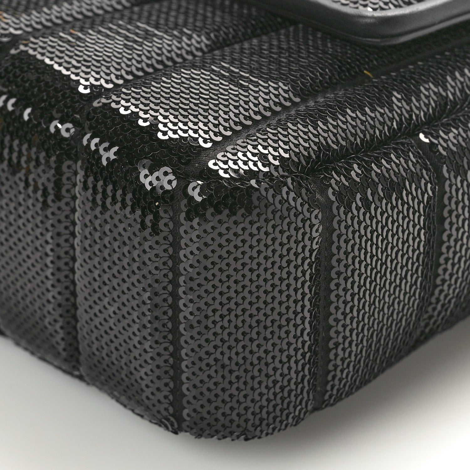 Fendi Satin Vitello King Sequin Baguette Black 9 of 9