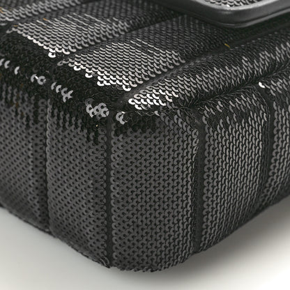 Fendi Satin Vitello King Sequin Baguette Black 9 of 9