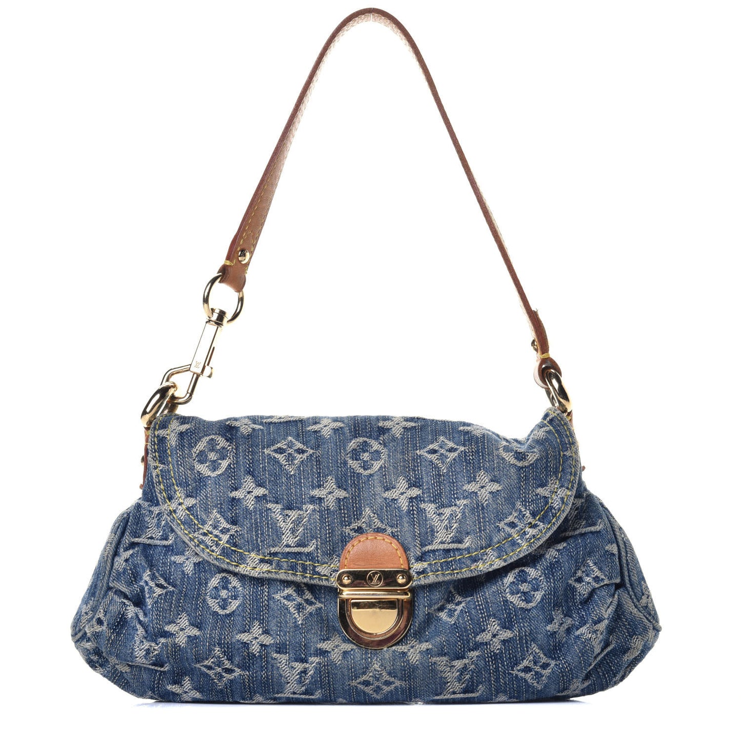 Monogram Denim Mini Pleaty Blue