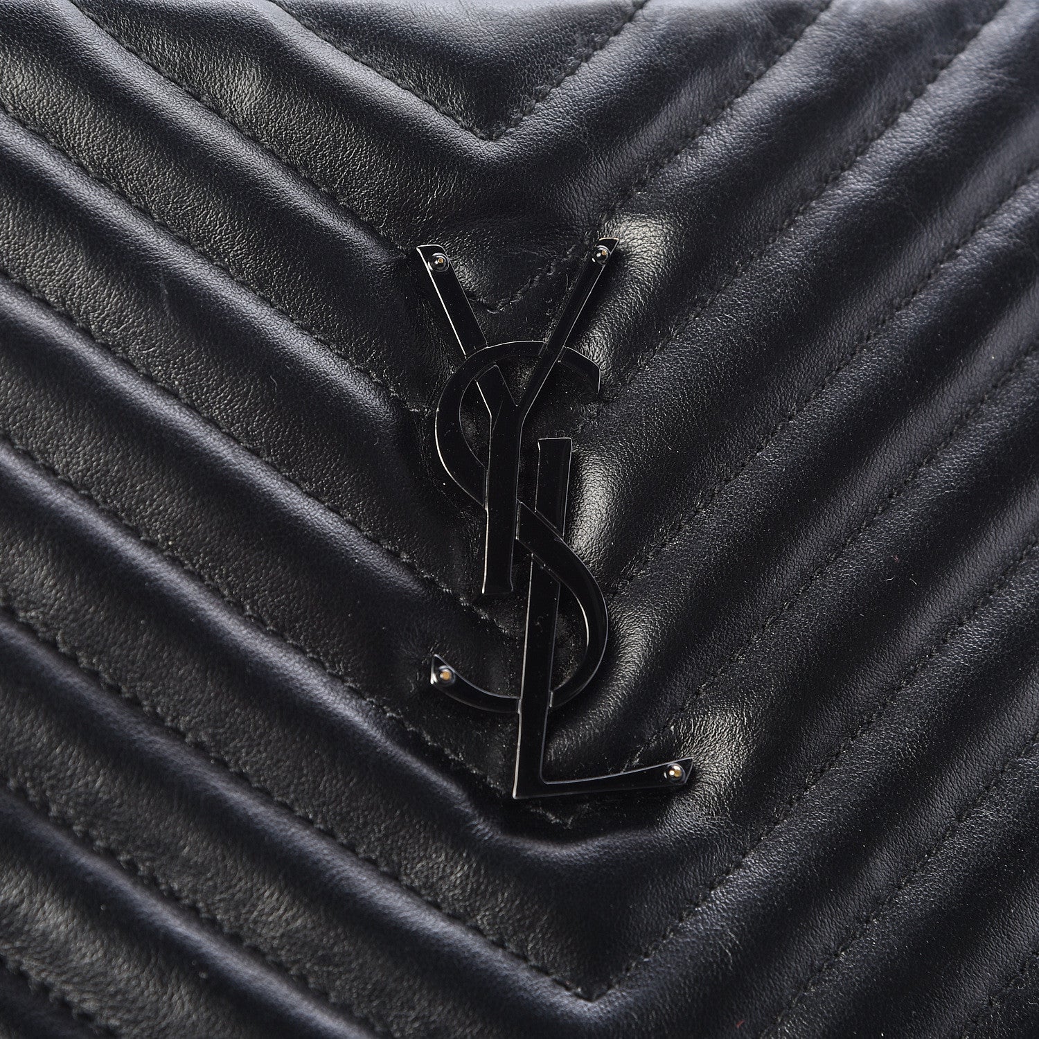 Saint Laurent Calfskin Matelasse Monogram Lou Camera Bag Black 11 of 12