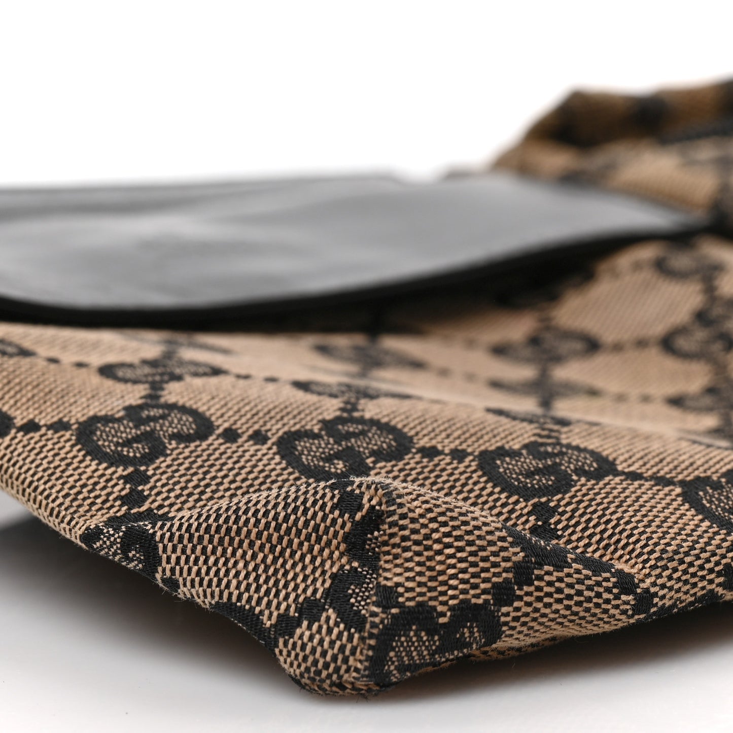 GG Monogram Double Pocket Belt Bag Black Beige