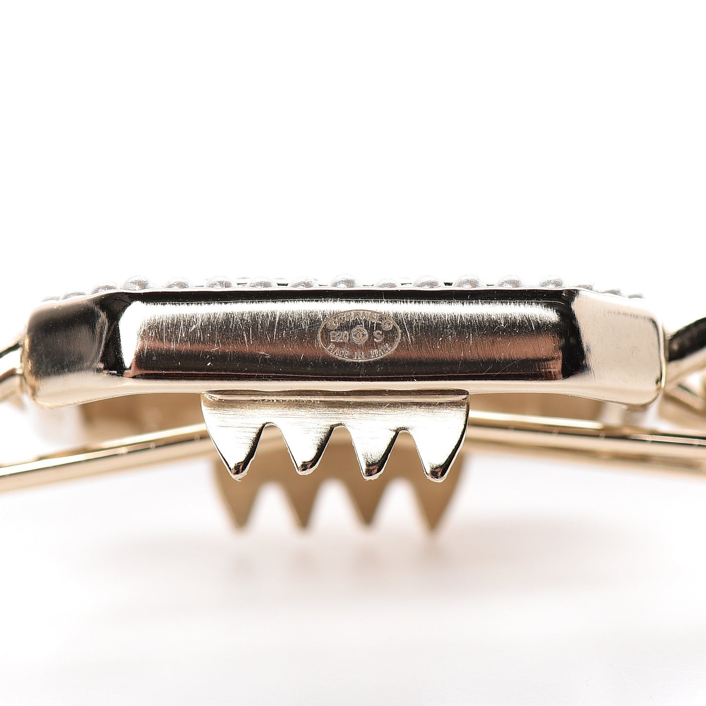 Crystal Chain CC Vendome Hair Clip Barrette Gold