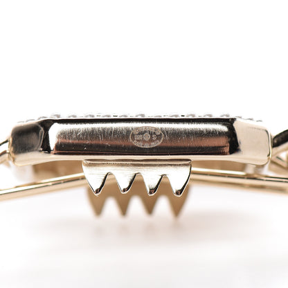 Chanel Crystal Chain CC Vendome Hair Clip Barrette Gold 3 of 4