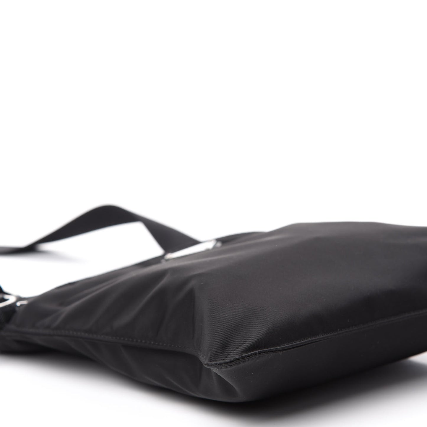 Nylon Vela Small Flat Messenger Bag Black