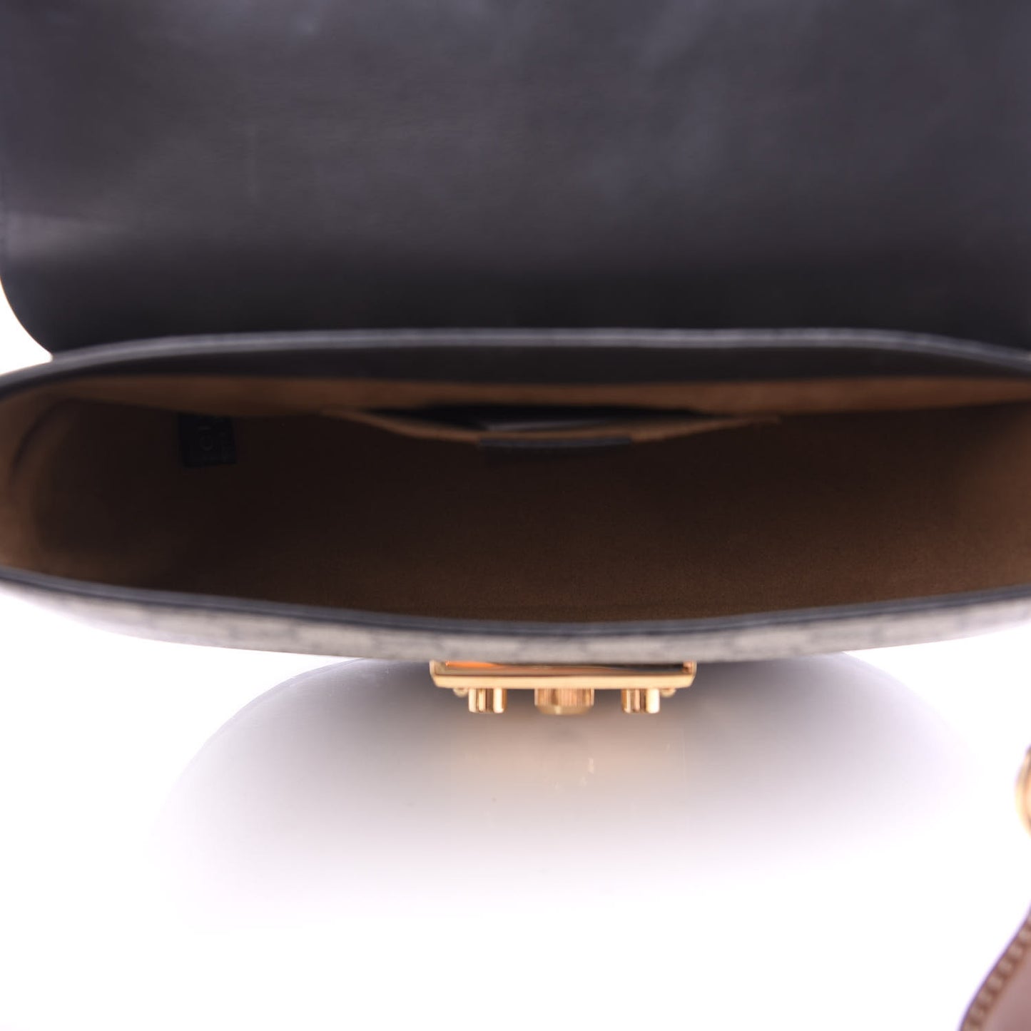 GG Supreme Monogram Web Medium Padlock Messenger Shoulder Bag Black