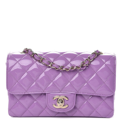 Chanel Patent Quilted Mini Rectangular Flap Purple 1 of 11
