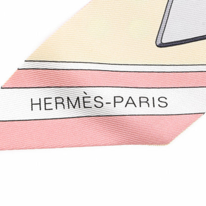 Hermes Silk Grand Tralala Twilly Rose Poudre Jaune 2 of 4